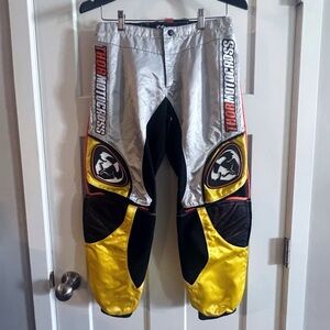 Thor Racing Pants in Silver, Black, and Yellow Size 28/Small